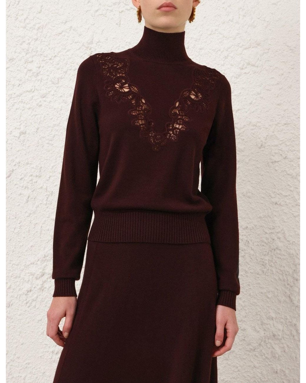 Zimmermann Purple Valiant Wool Sweater