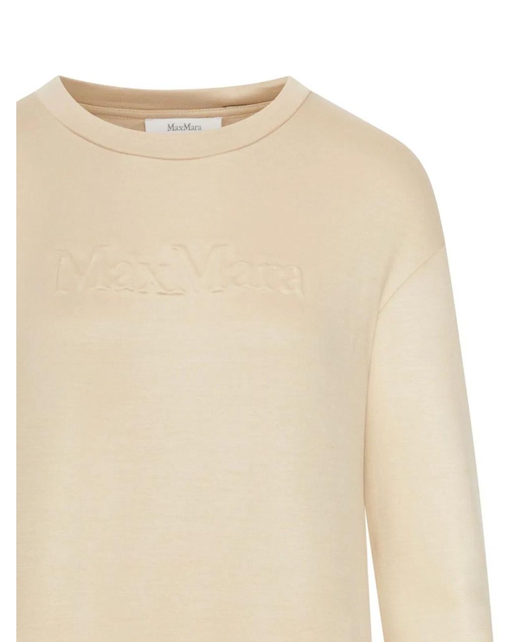 Max Mara Natural Recycled Moon Jersey Second Skin Short Sleeves Top