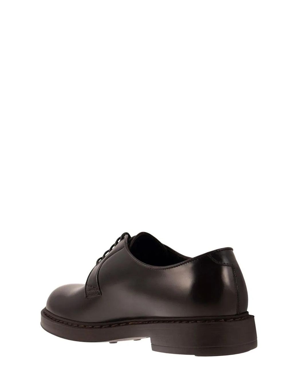 Doucal's Black Leather Derby Lace-Up for men