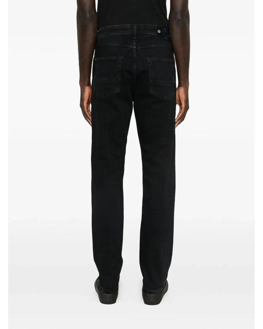 Stone Island Black Rinse Cotton Pants for men