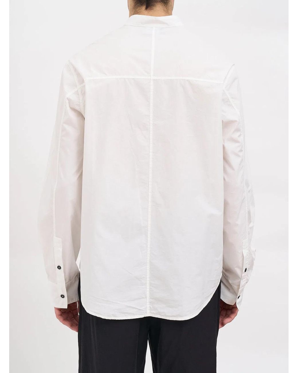 Andrea Ya'aqov White Cotton Mockneck Shirt for men
