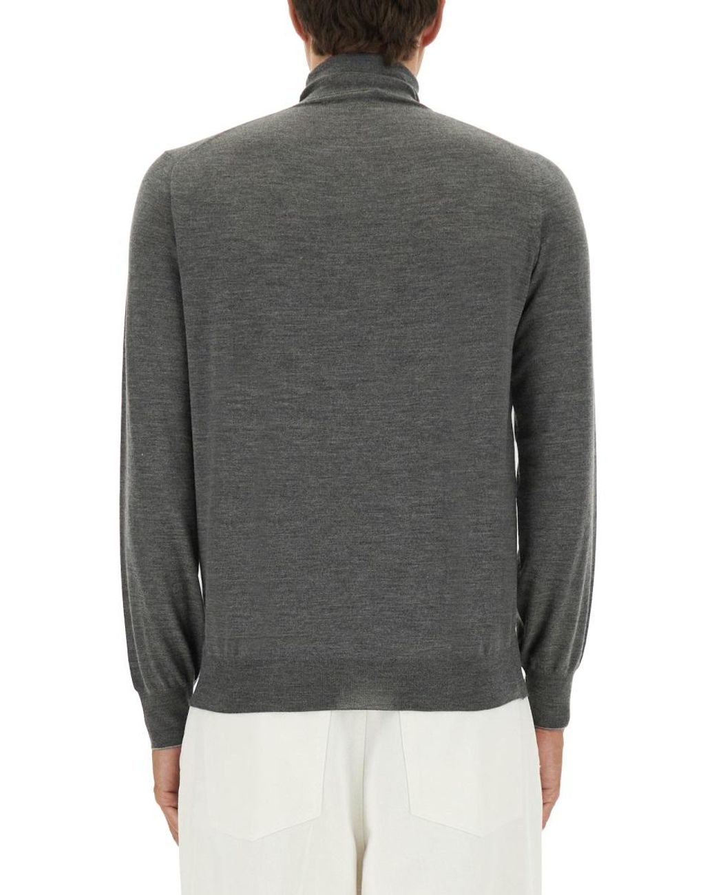 Brunello Cucinelli Gray Turtleneck Shirt for men