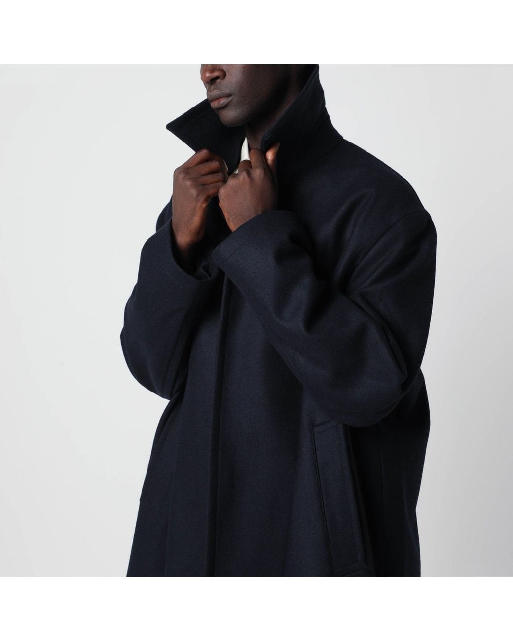 Studio Nicholson Black Ady Wool Coat for men