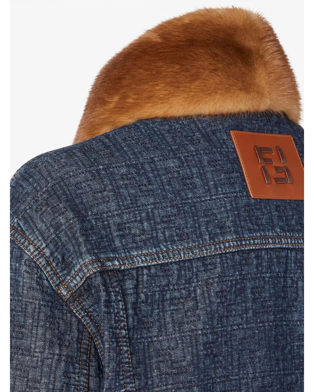 Fendi Blue Cotton Padded Denim Jacket
