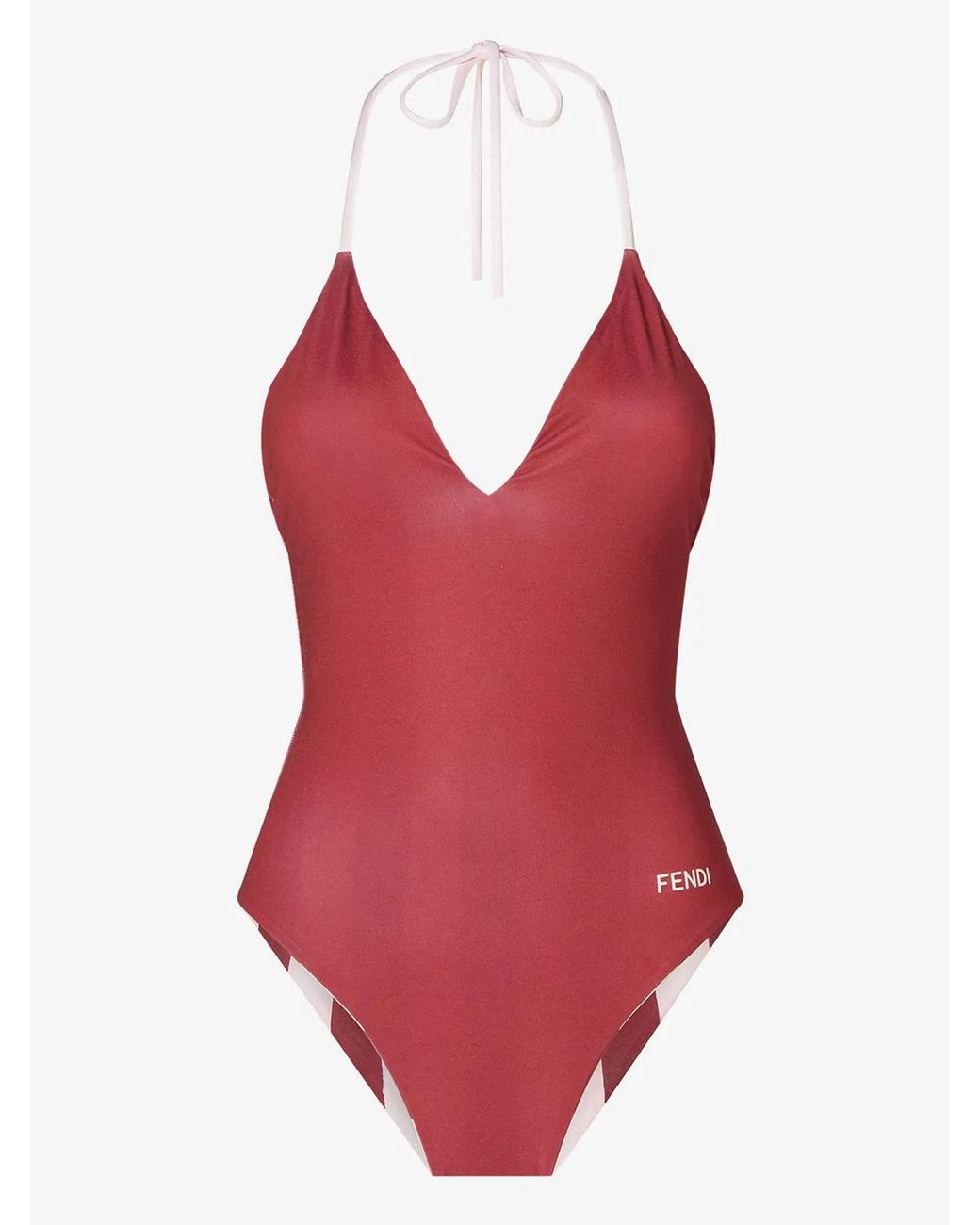 Fendi Red Reversible One-Piece Swimsuit