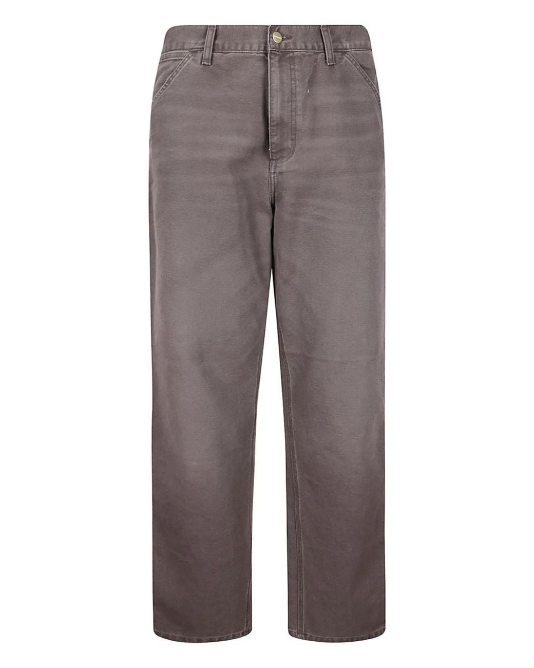 Carhartt Gray Cotton Five-Pocket Jeans for men