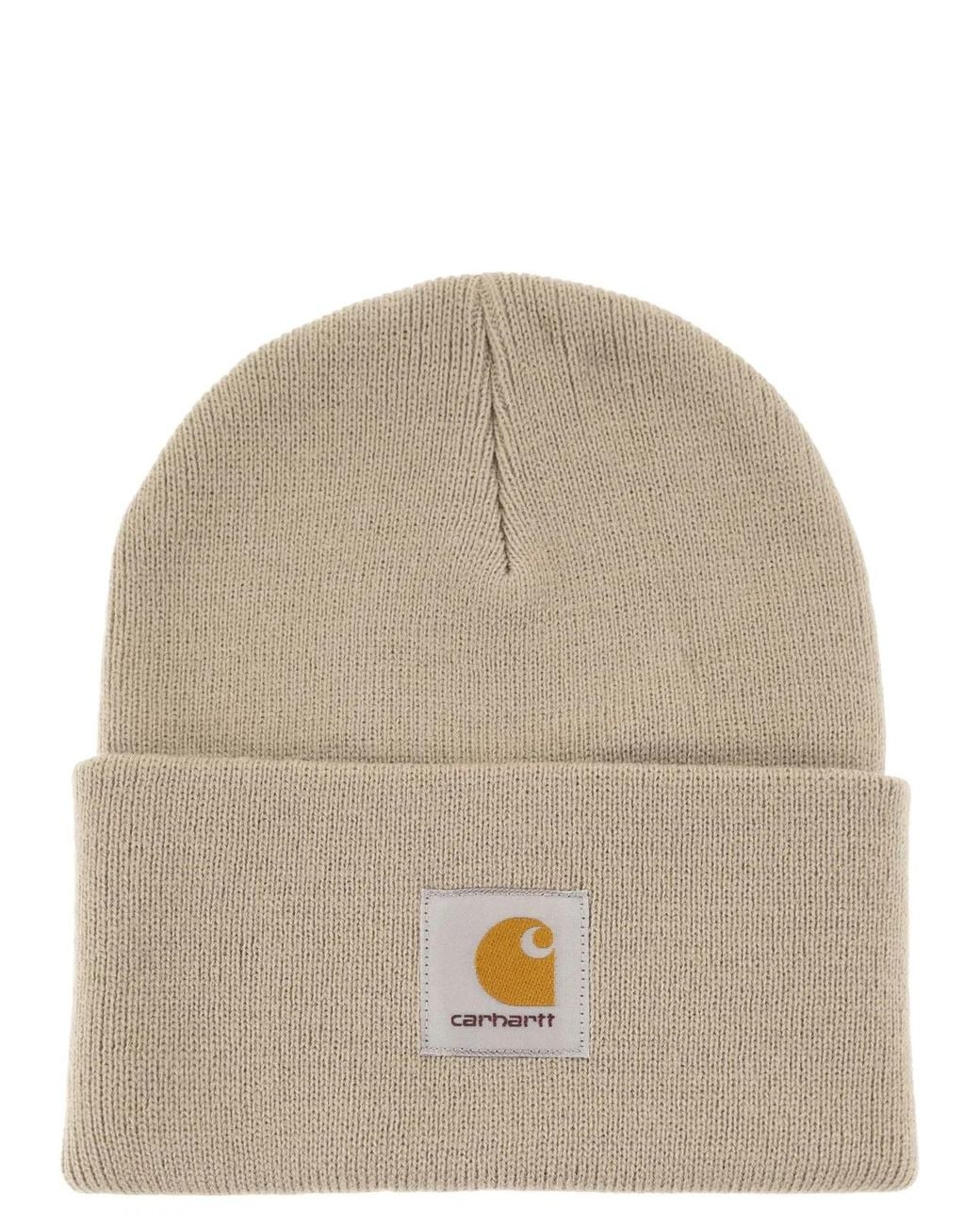 Carhartt Natural Hat With Turn-Up And Logo Label