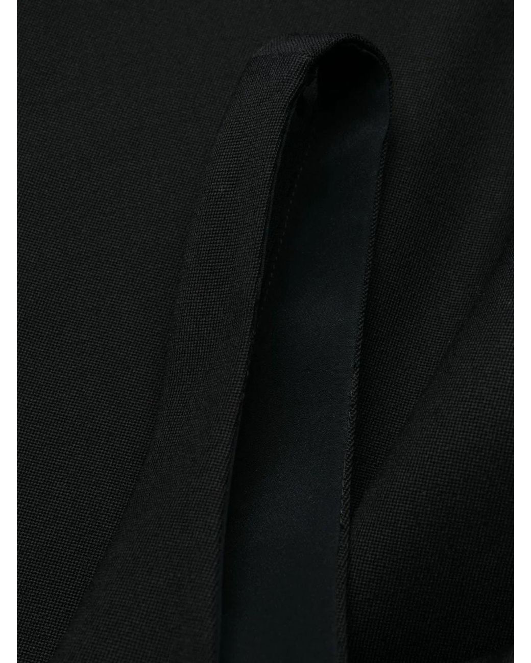 McQueen Black Grain De Poudre Wool Midi Dress