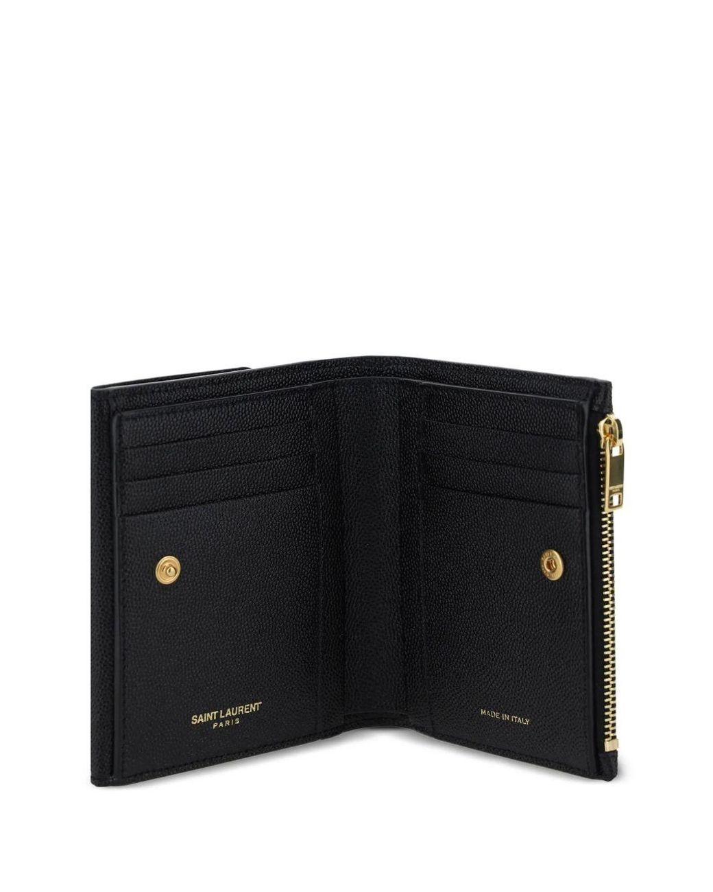 Saint Laurent Black Cassandre Leather Wallet