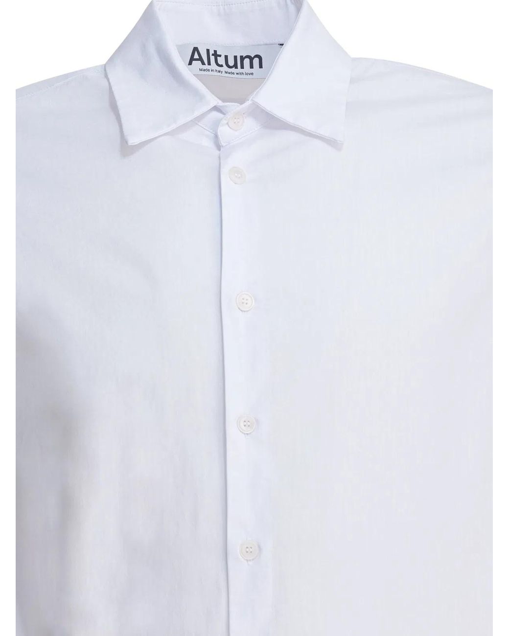 Altum White Cotton Blend Shirt for men