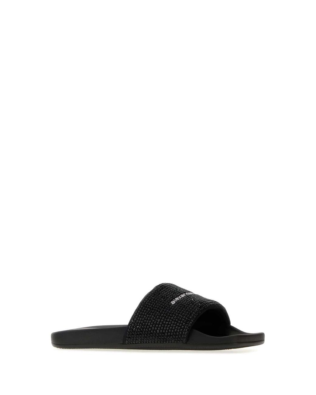 Alexander Wang Black Aw Hotfix Pool Slide