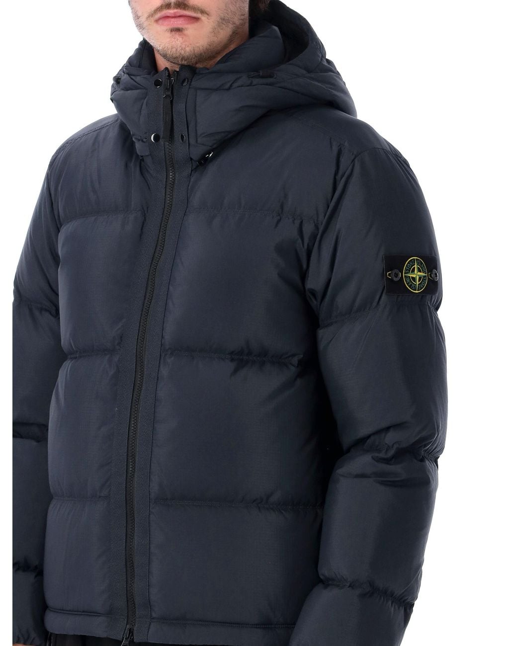 Stone Island Blue Matt Down Jacket for men