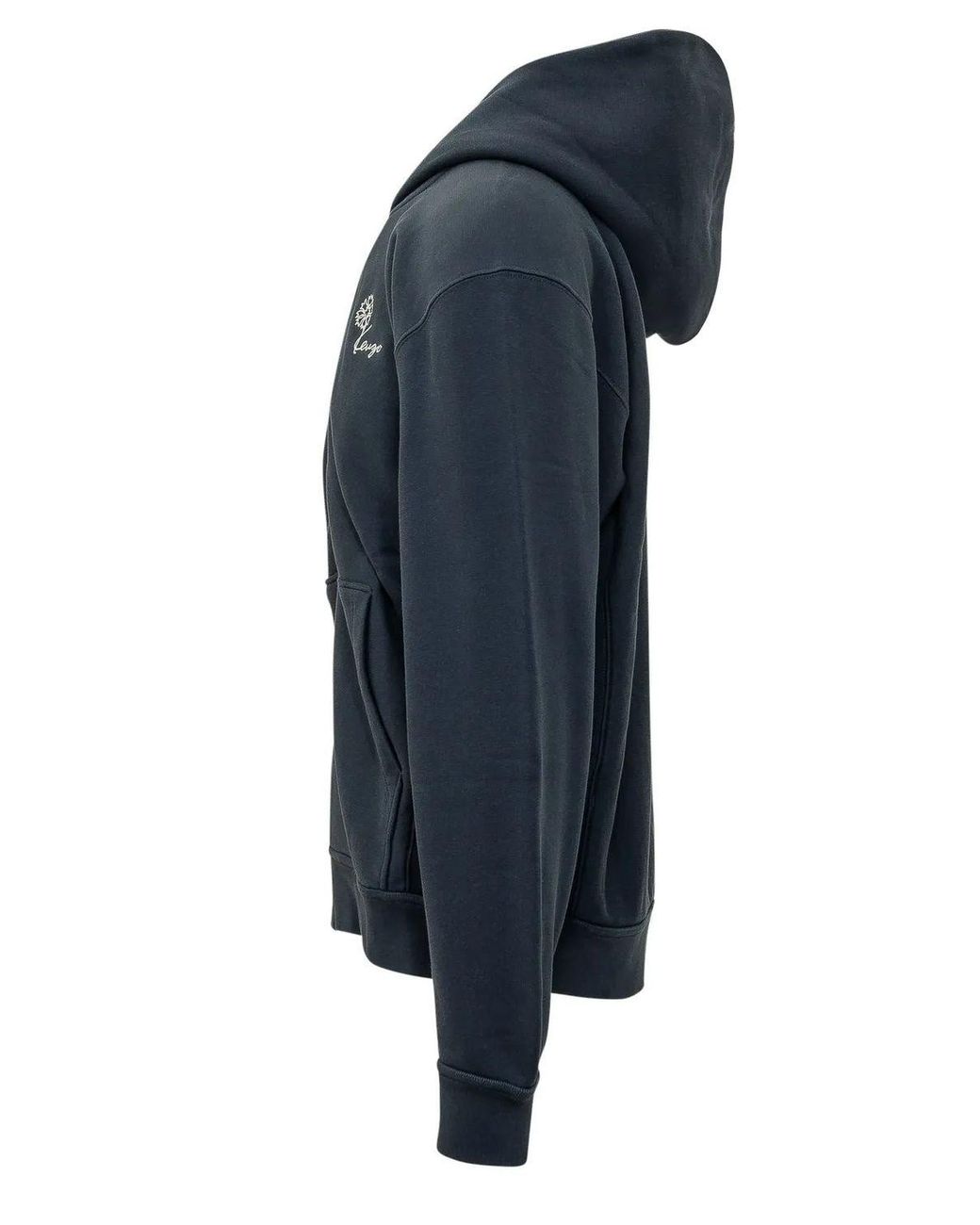 KENZO Blue Logo Zip Up Hoodie for men