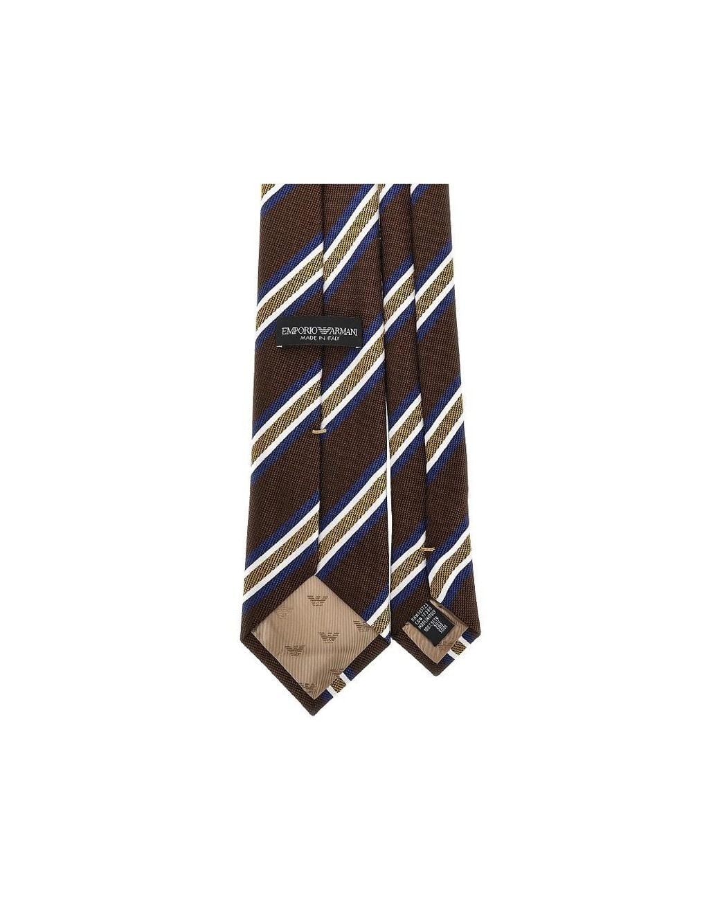 Emporio Armani Black Silk Necktie With Jacquard Motif for men
