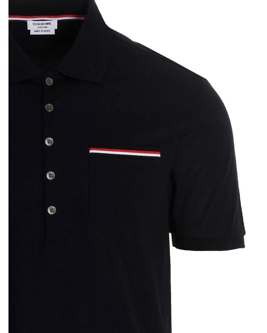 Thom Browne Black Rwb Polo Shirt for men