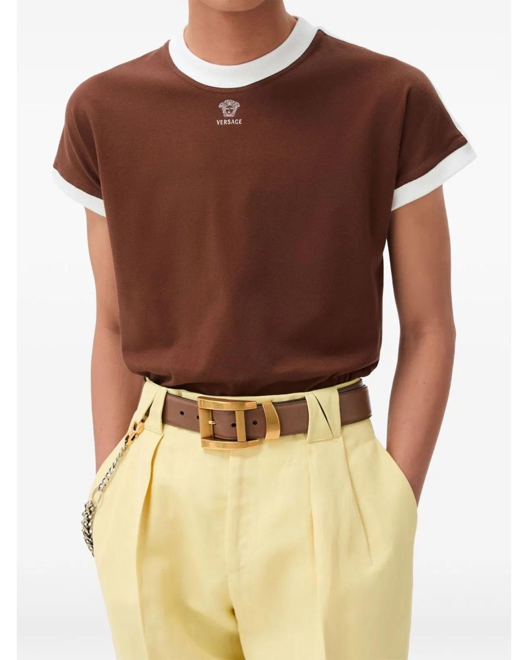 Versace Brown Slim T-Shirt for men