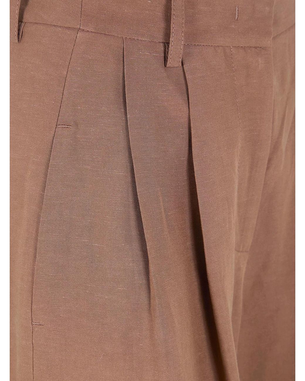 DR. HOPE Brown Wide Leg Pince Trousers