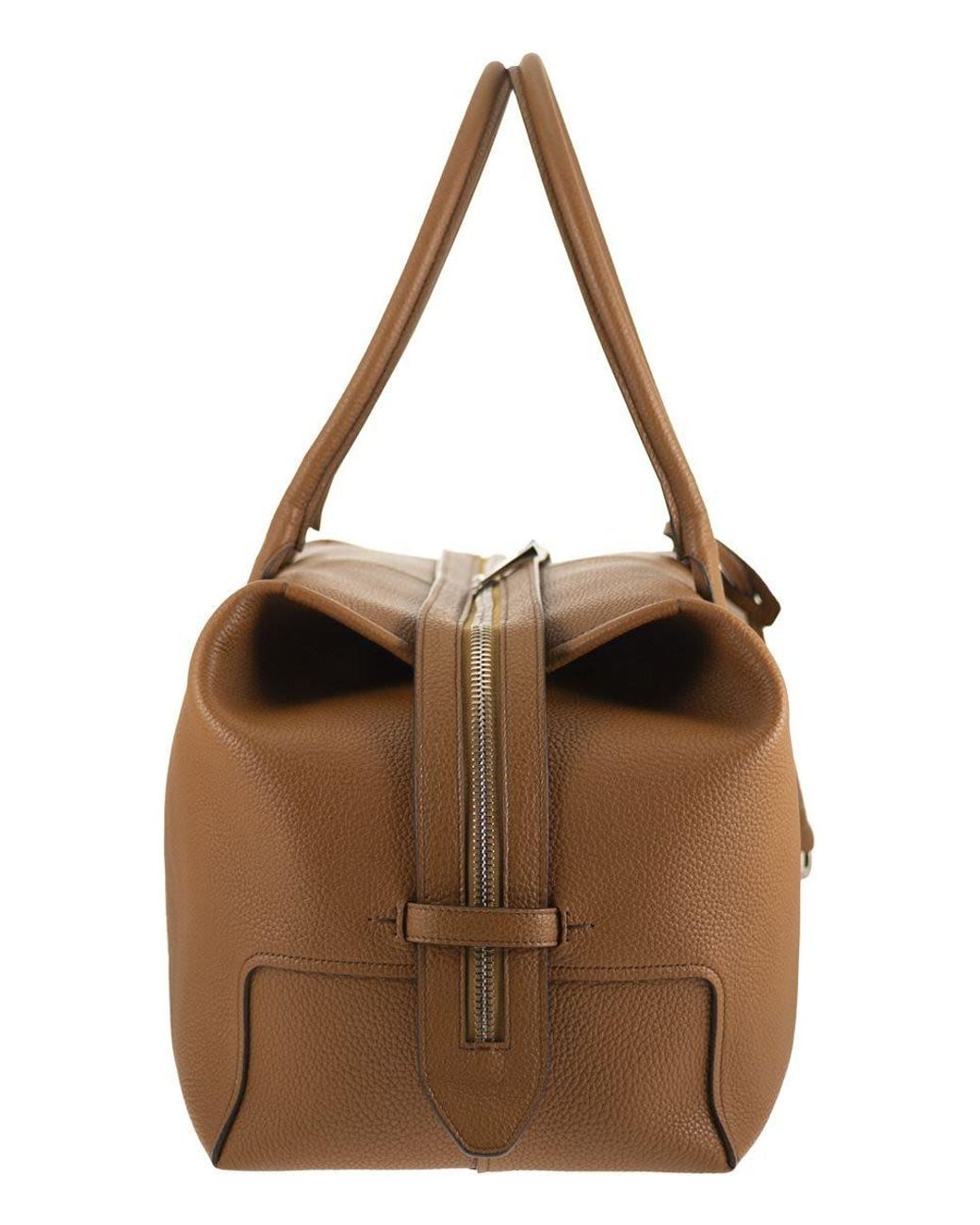 Tod's Brown Hammered Calfskin Leather Travel Bag for men