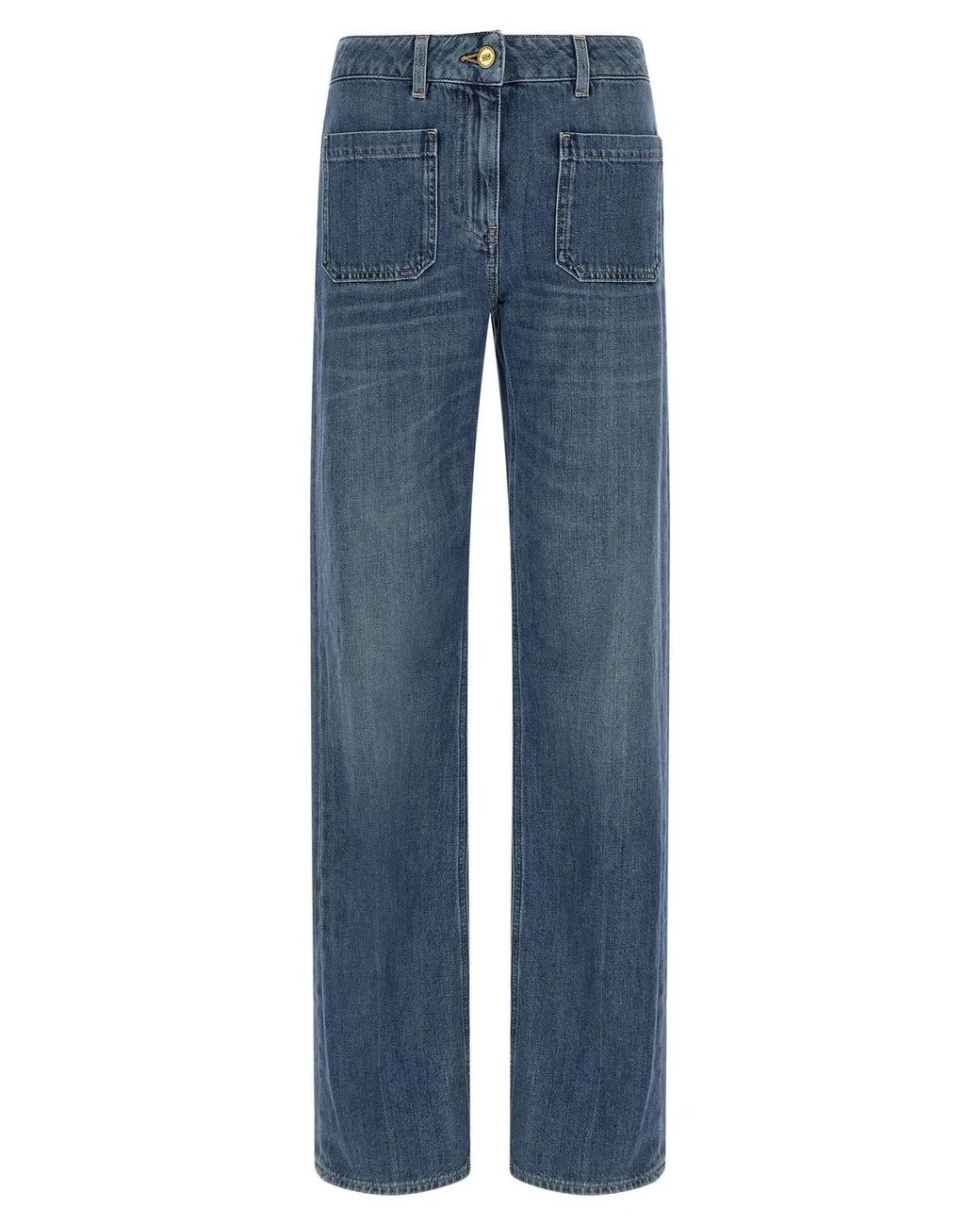 Elisabetta Franchi Blue Logo Embroidery Jeans