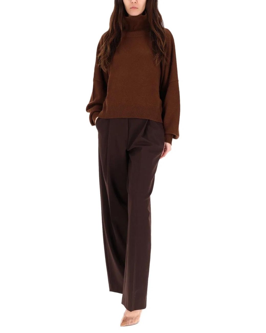Loulou de Saison Brown Wool-Cashmere Sweater