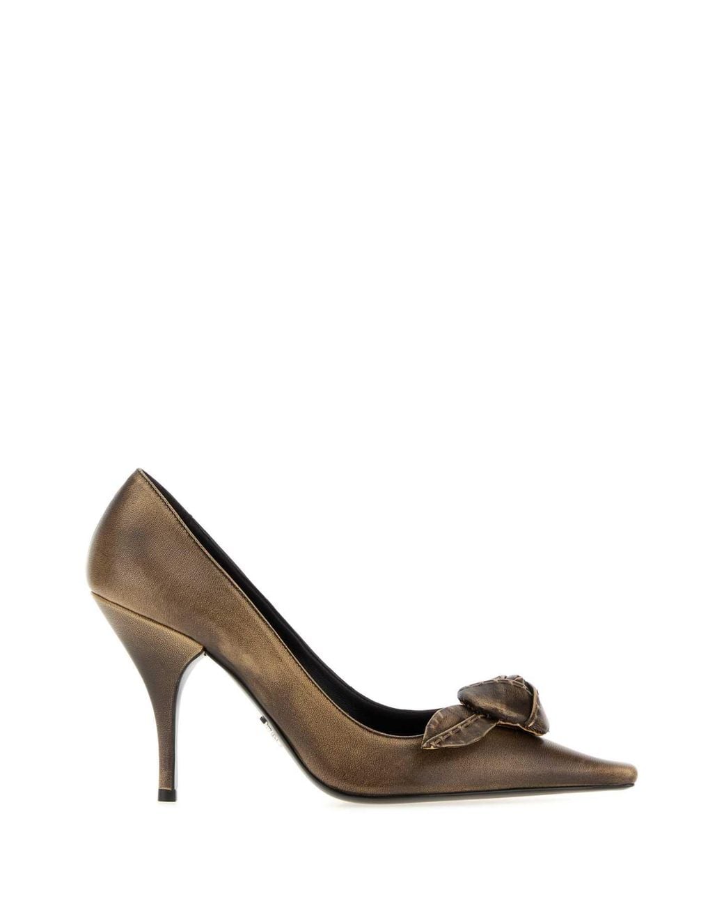 Prada Metallic Textured Classic Pumps