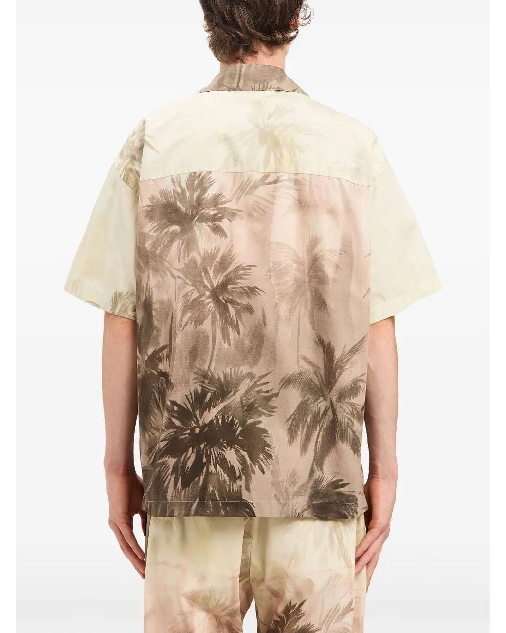 Palm Angels Natural Mini Sunset Palms Bowling Shirt For for men
