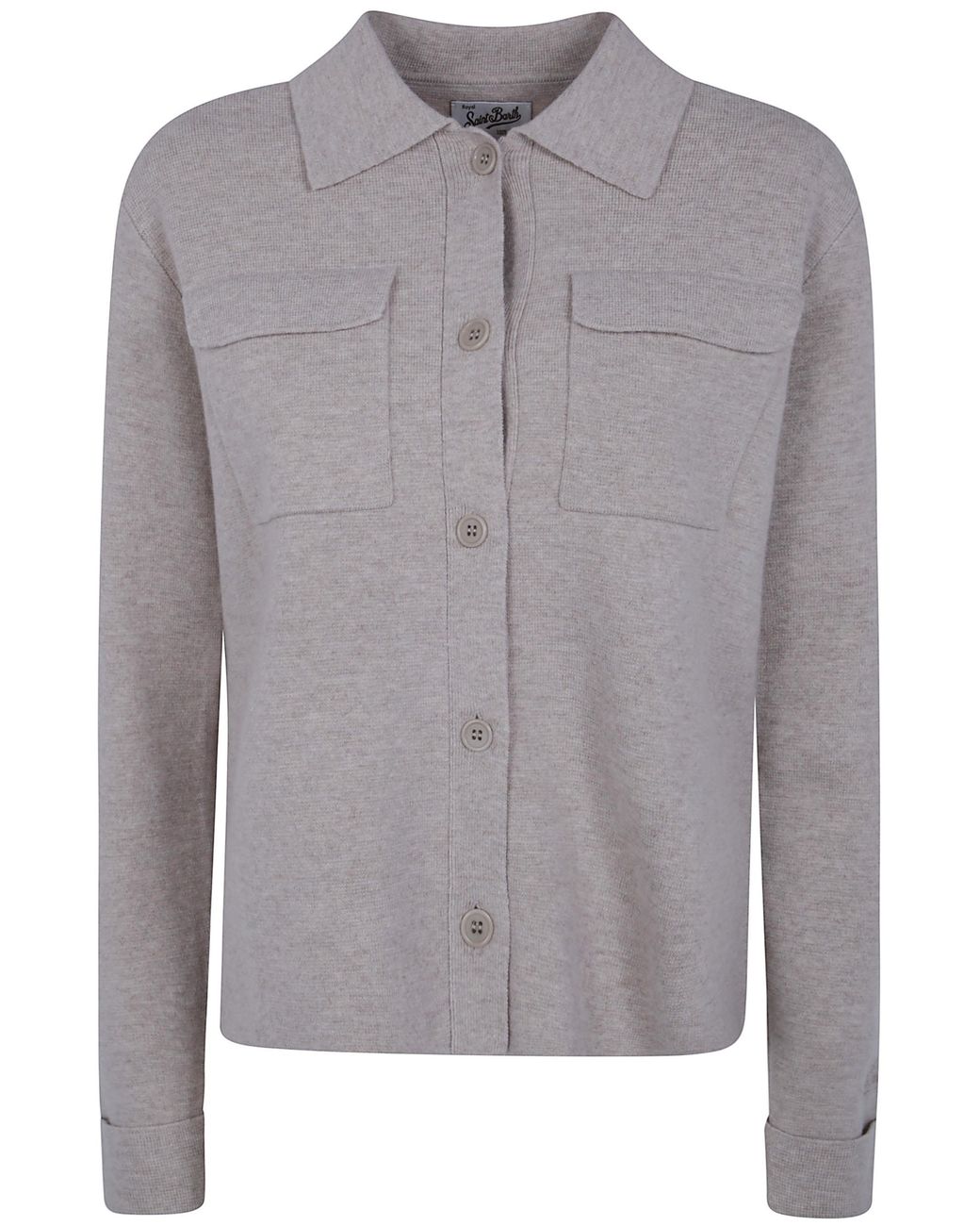 Mc2 Saint Barth Gray "Maricette" Wool Cardigan