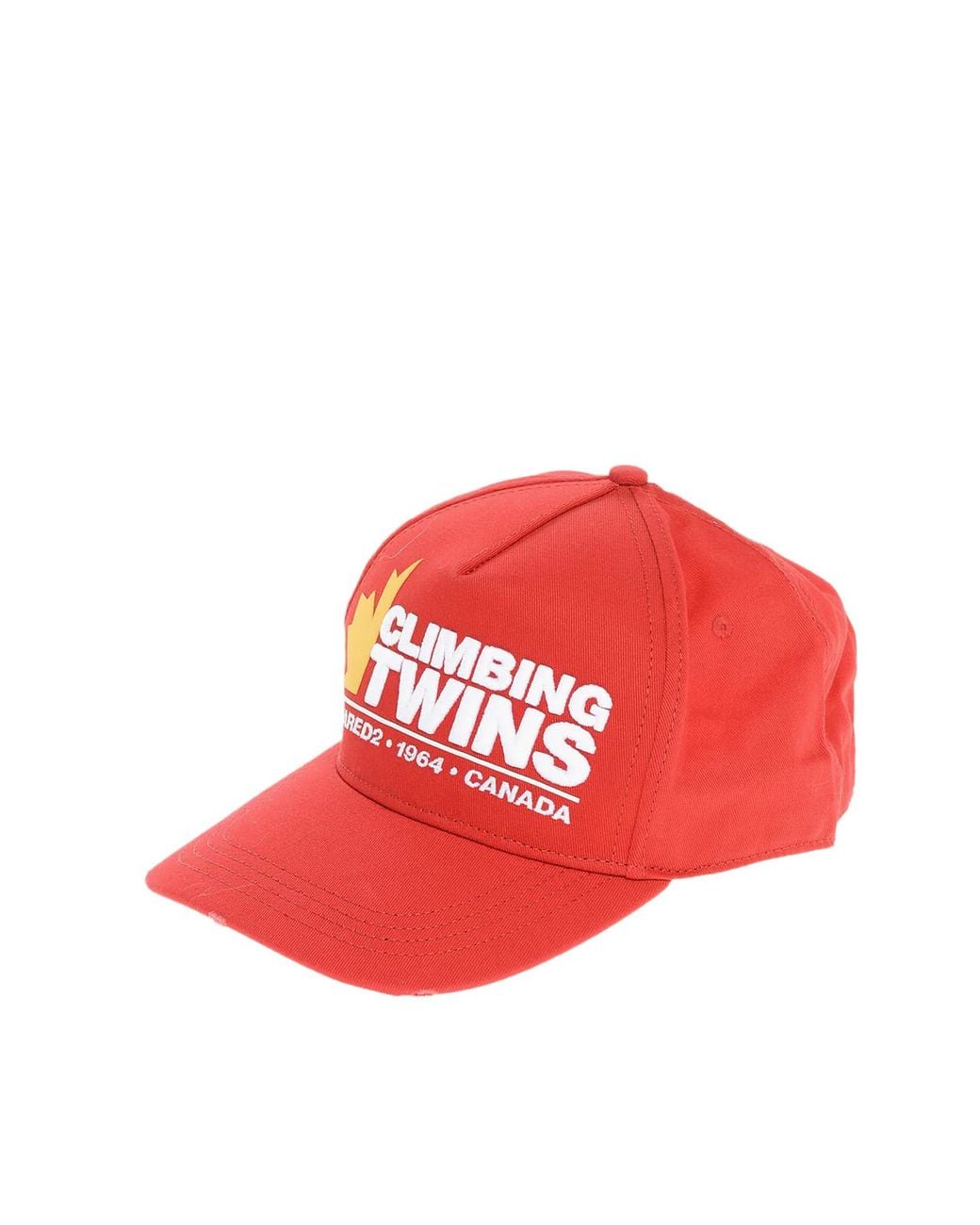 DSquared² Red Climbing Twins Logo Baseball Cap for men
