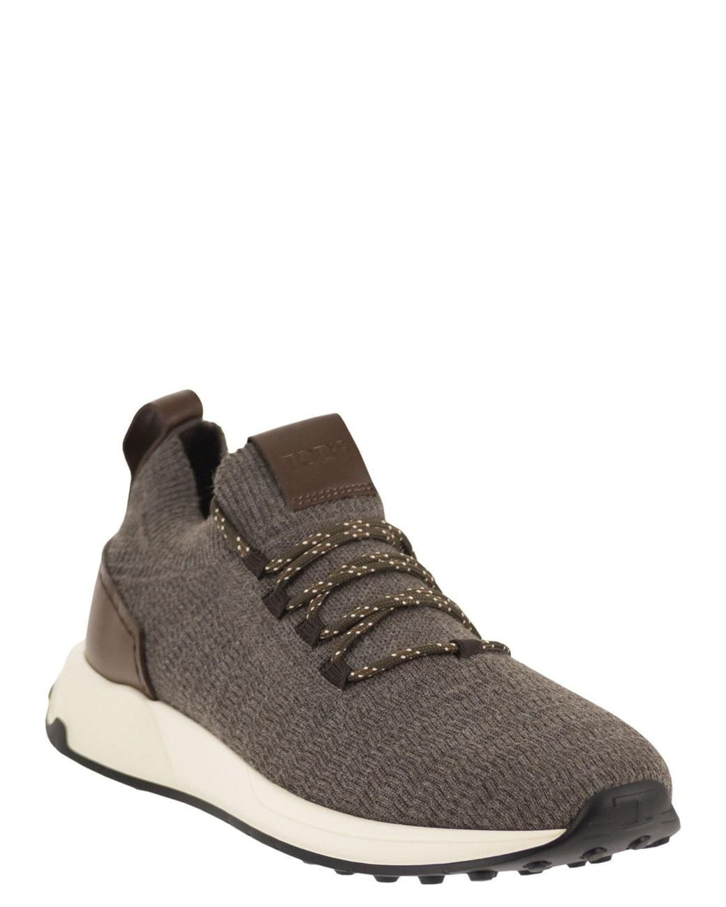 Tod's Brown Technical Fabric Sneakers With Leather Inserts for men