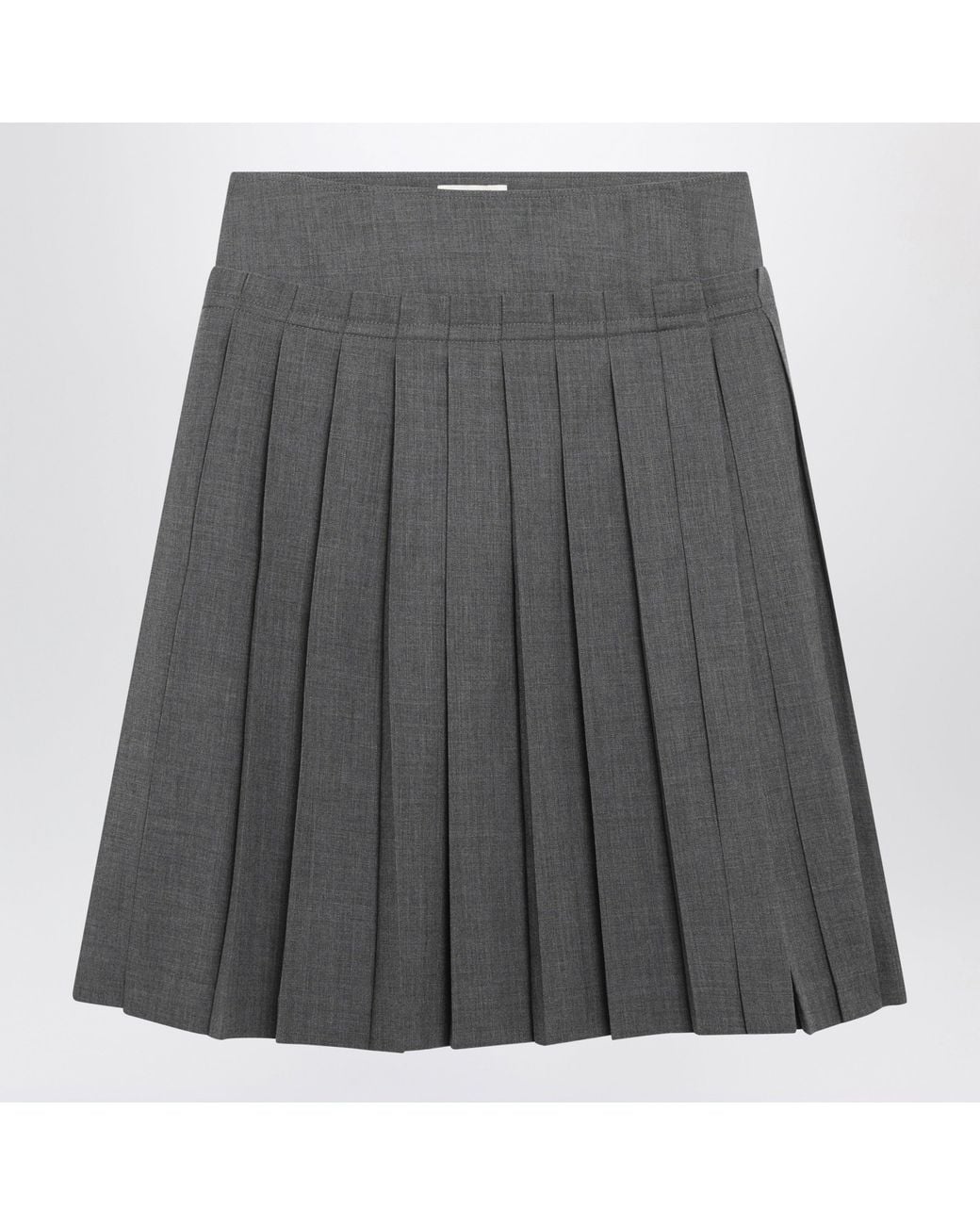 AMI Gray Carbon Pleated Skirt