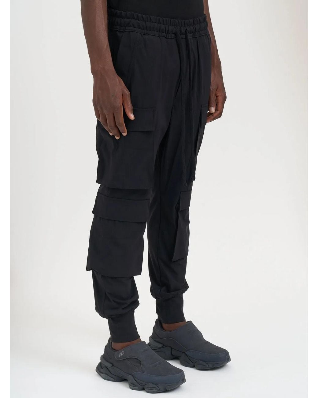 Thom Krom Black Cargo Jogger Pants for men