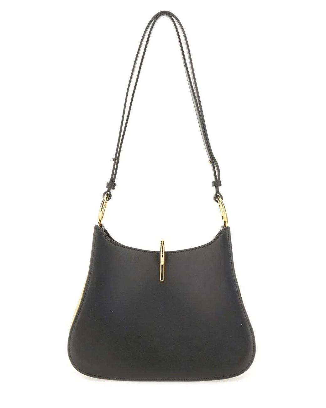 Rabanne Black Medium Leather Ring Bag