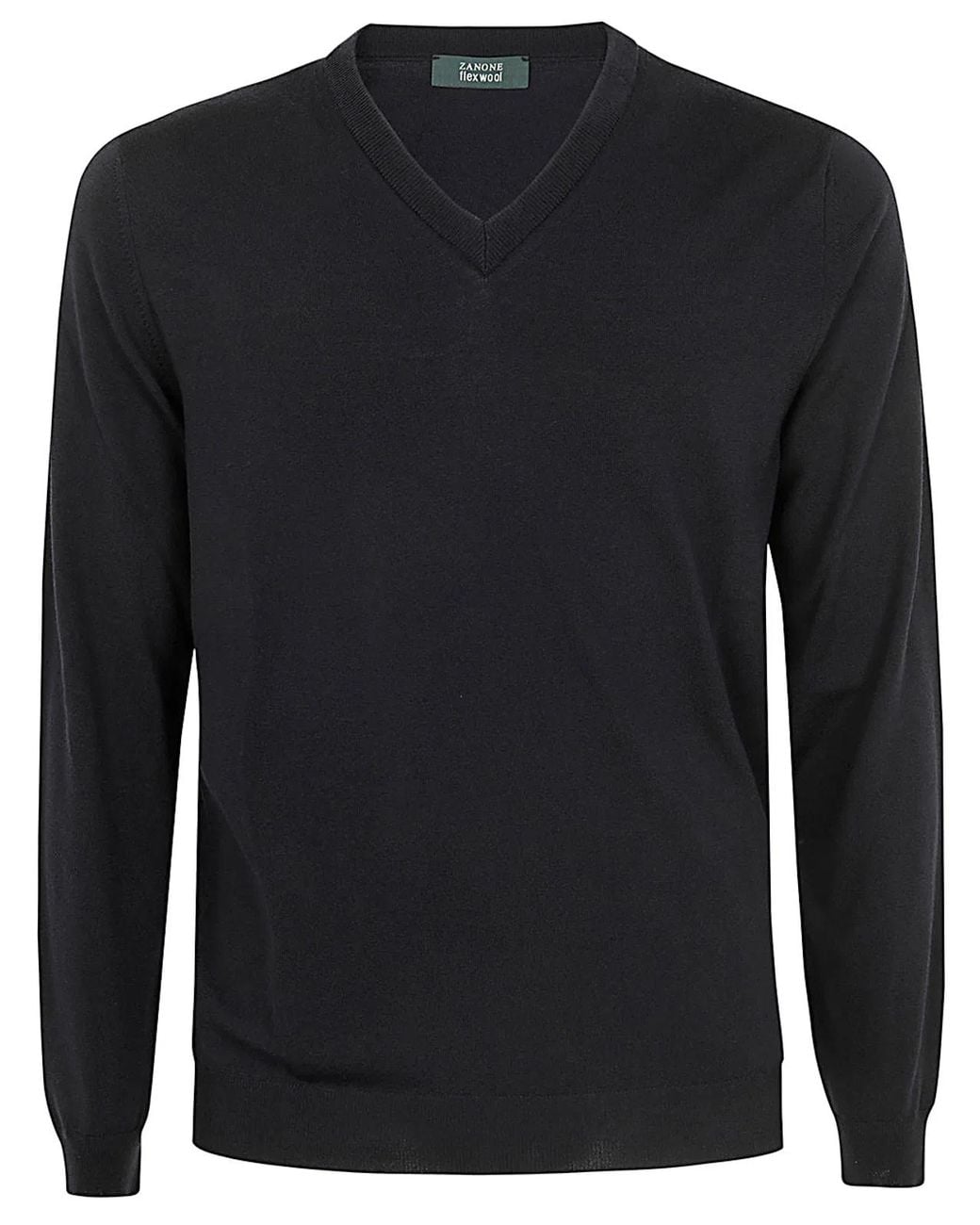 Zanone Black V-Neck Slim Fit for men