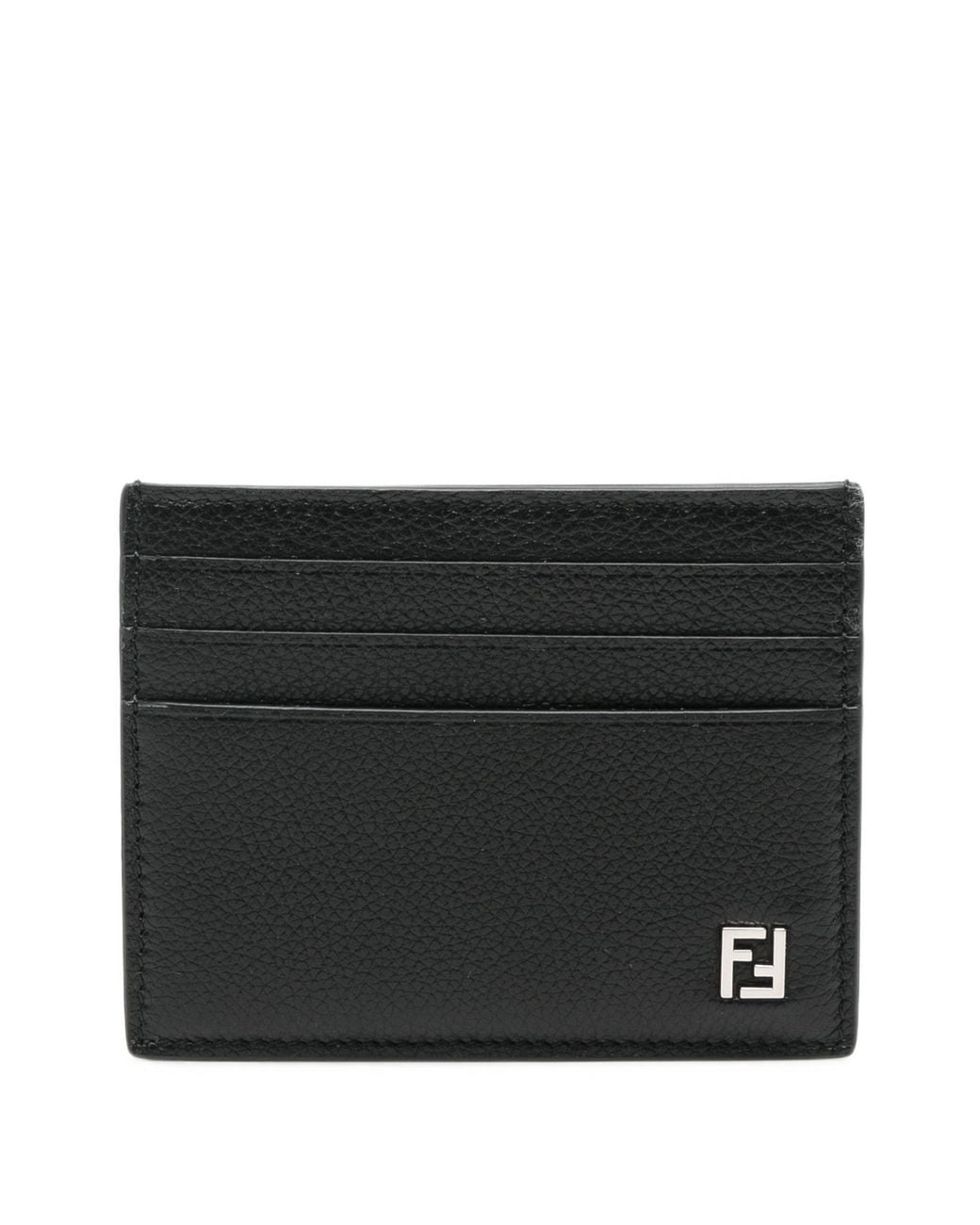 Fendi Black Araya Leather Card Holder for men