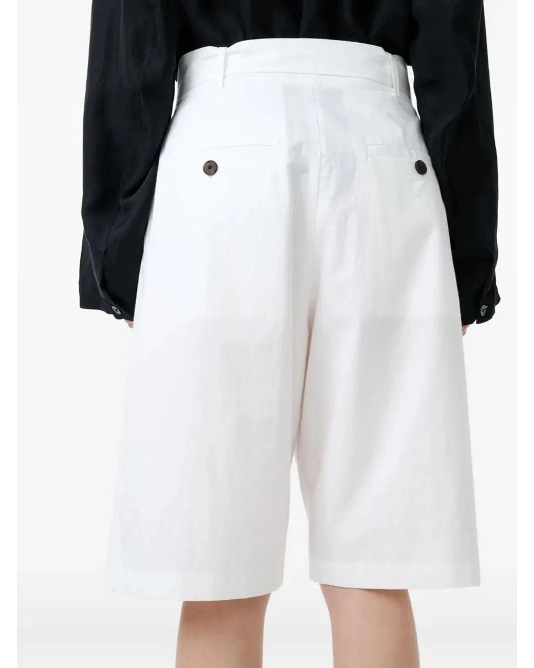 Studio Nicholson White "Belted Pleated" Short