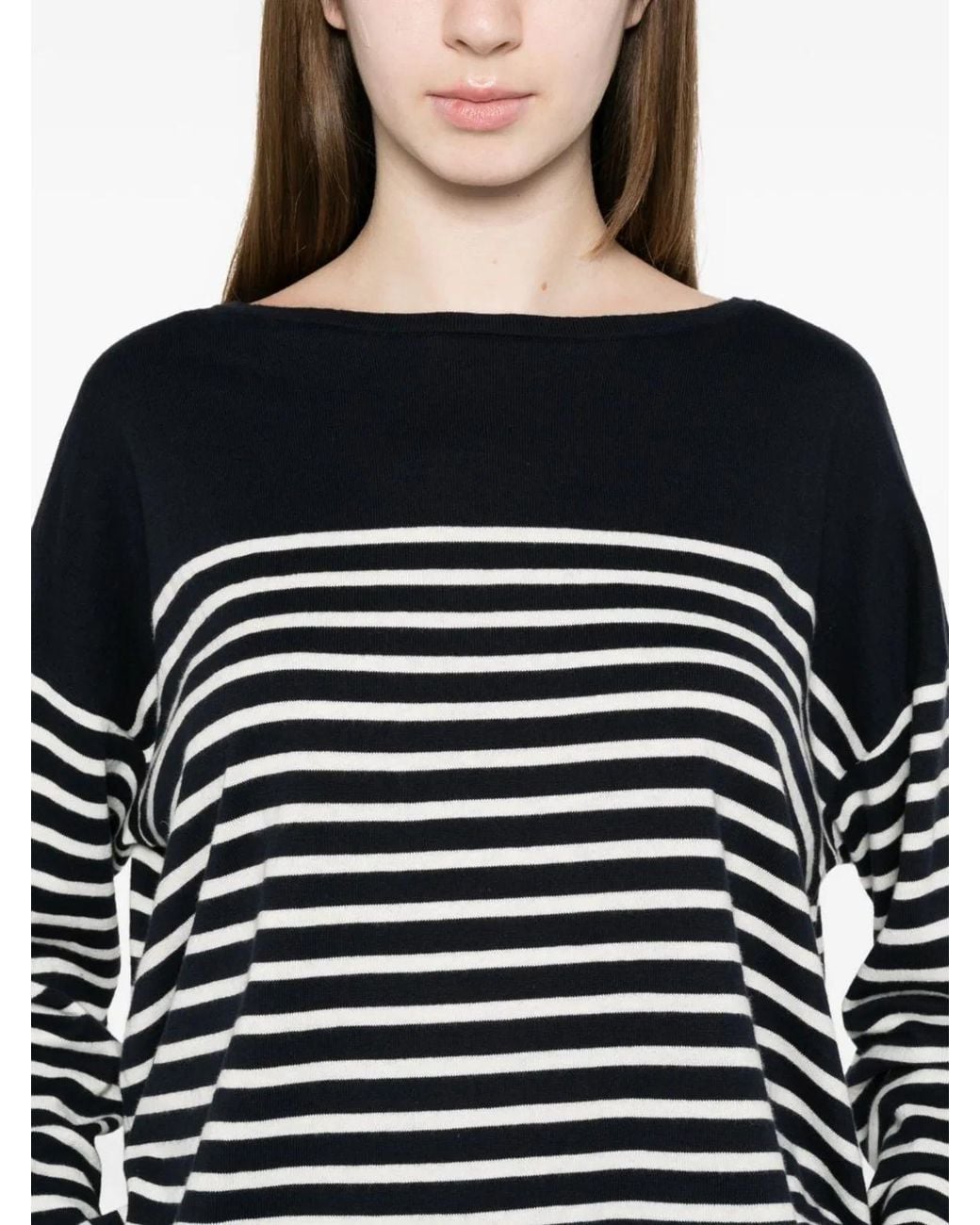 C.t. Plage Black Striped Cotton Sweater