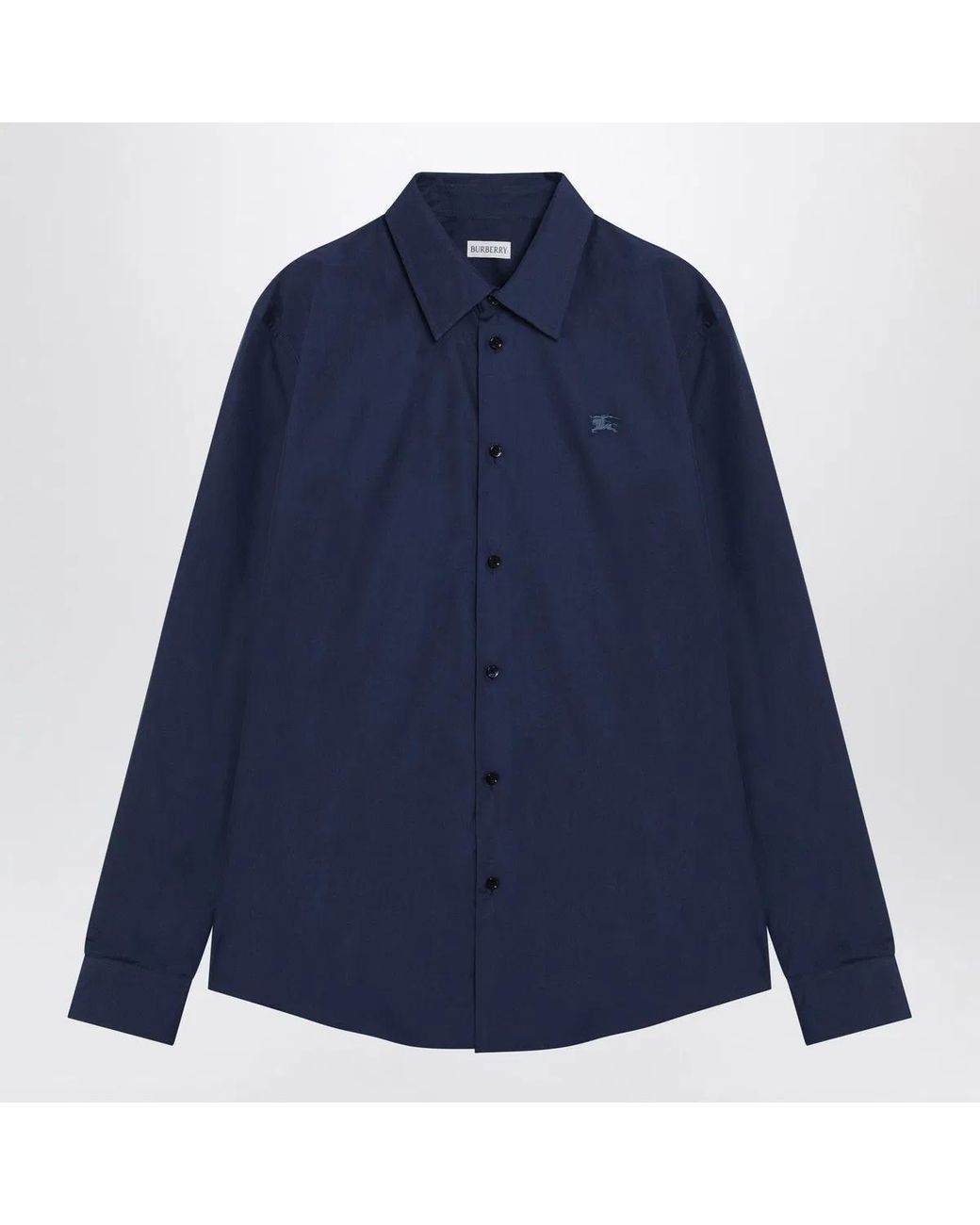 Burberry Blue Cotton Shirt With Ekd for men