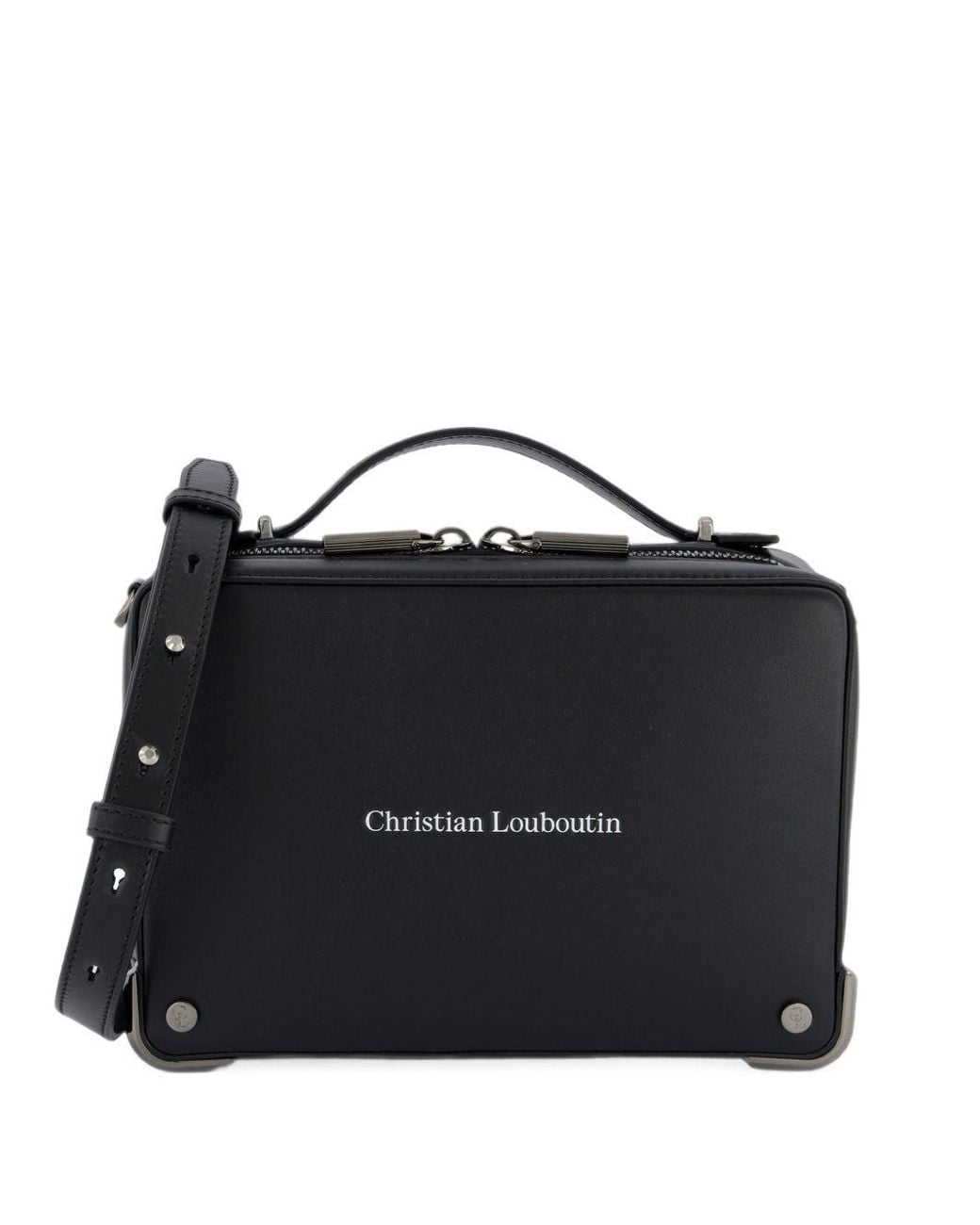 Christian Louboutin Black Small Leather Briefcase for men
