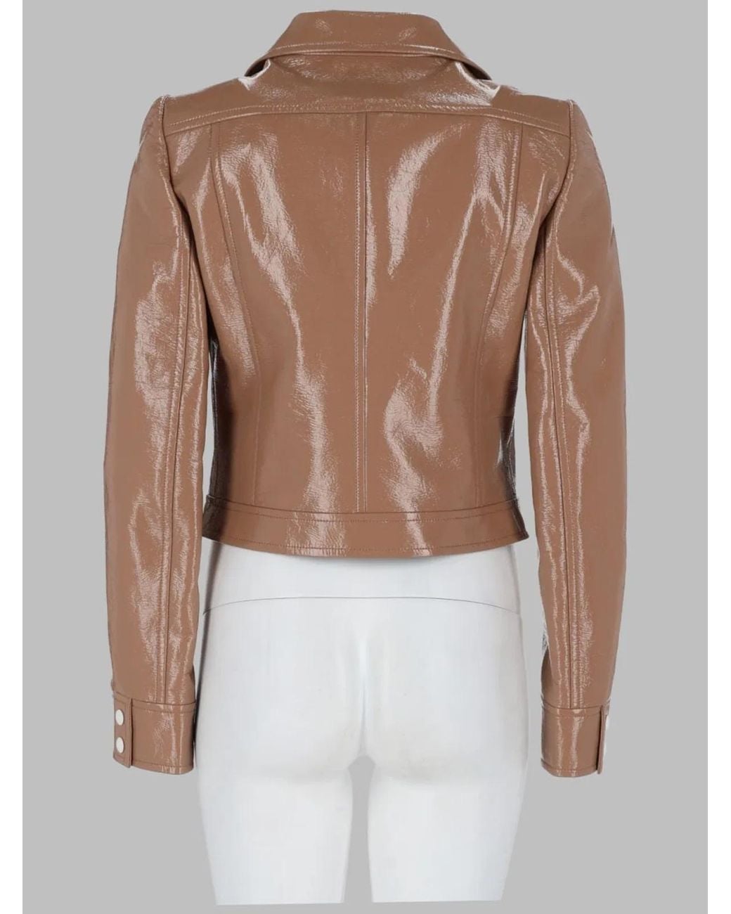 Courreges Brown Vinyl Jacket Reedition Cotton