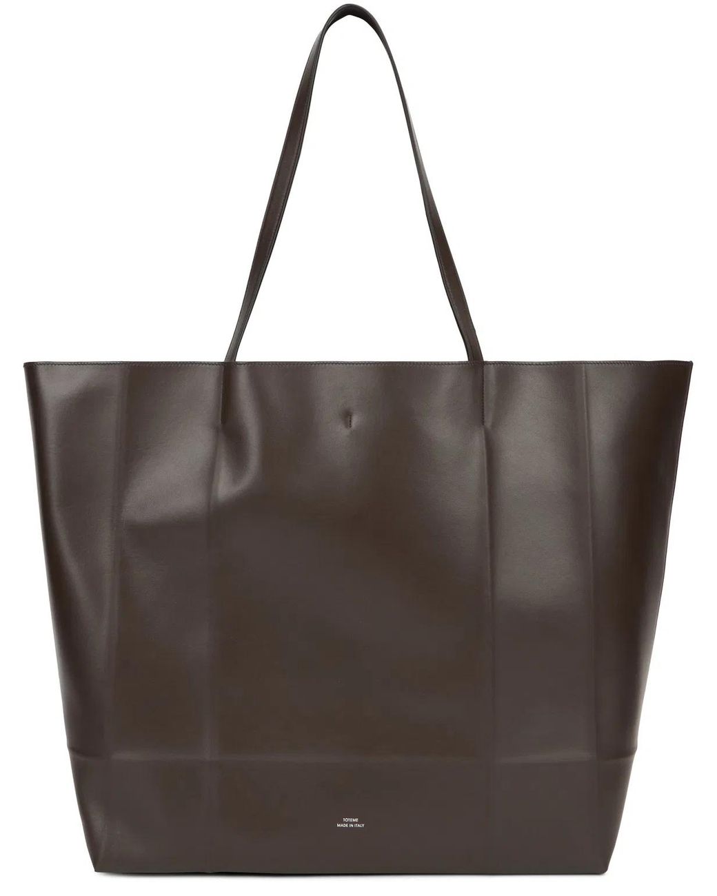 Totême Brown Leather Tote Bag Calfskin