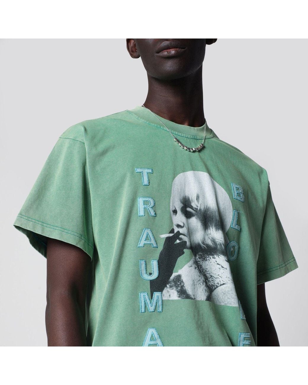DAGGER Green Faded Trauma Blonde Tshirt for men