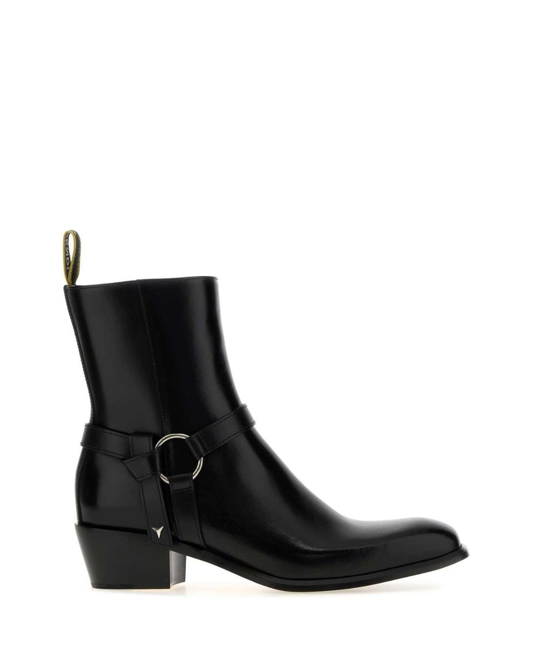 Fendi Black Leather Ankle Boots for men