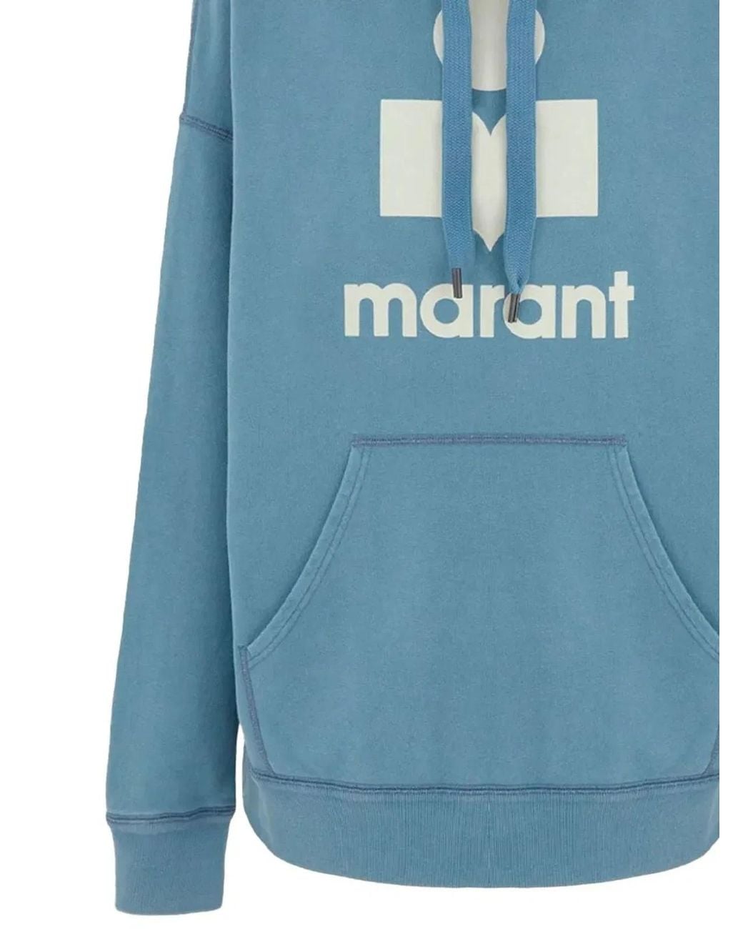 Isabel Marant Blue Logo-Print Hoodie for men