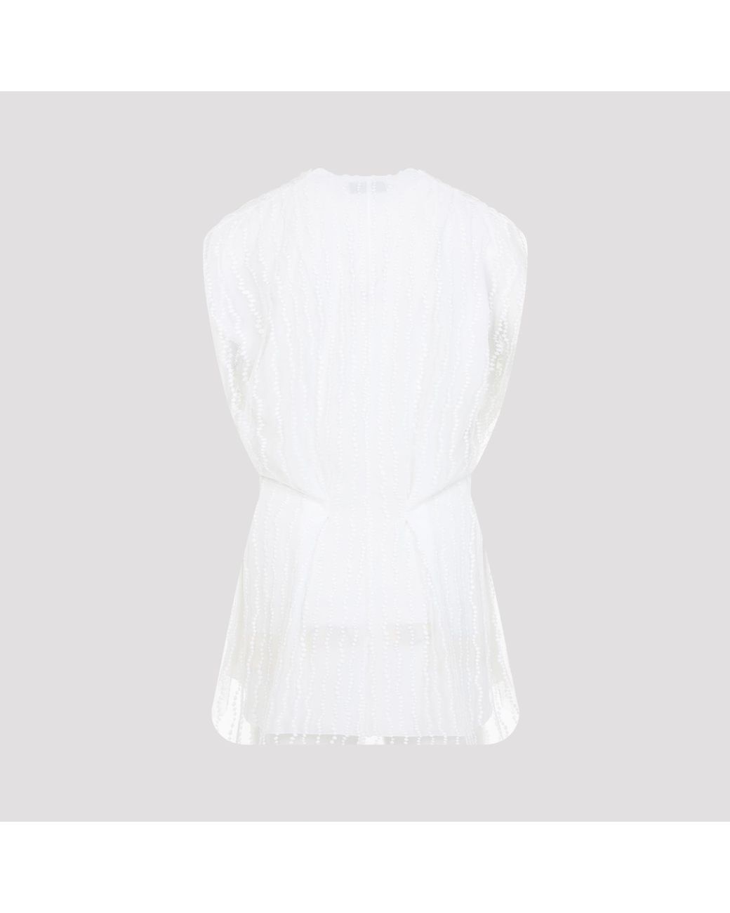 Alberta Ferretti White Tulle Top