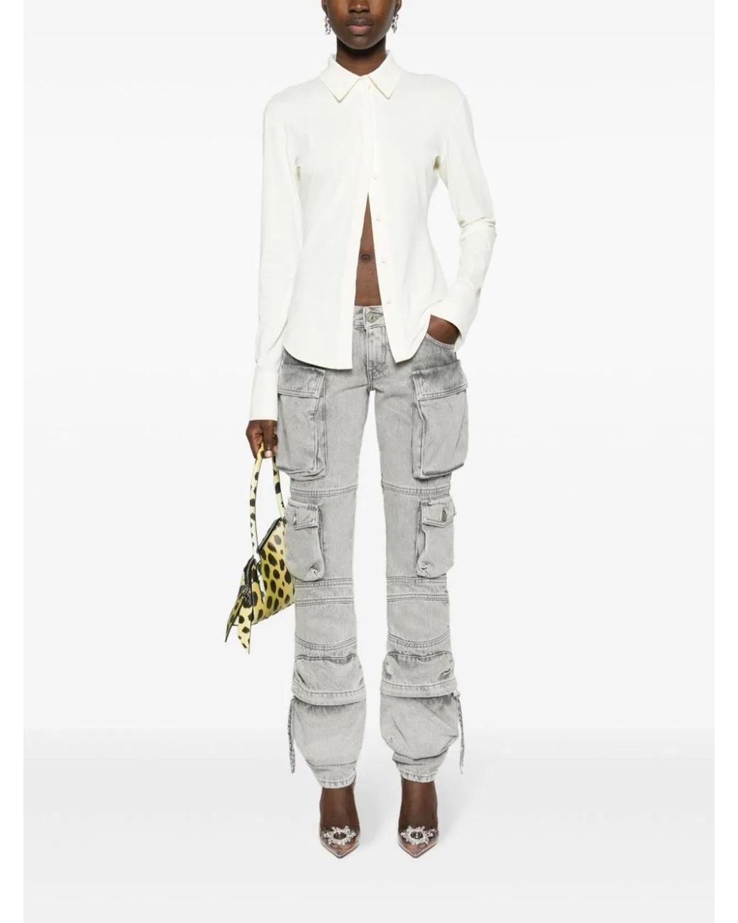 The Attico Gray Light Cotton Denim Trousers