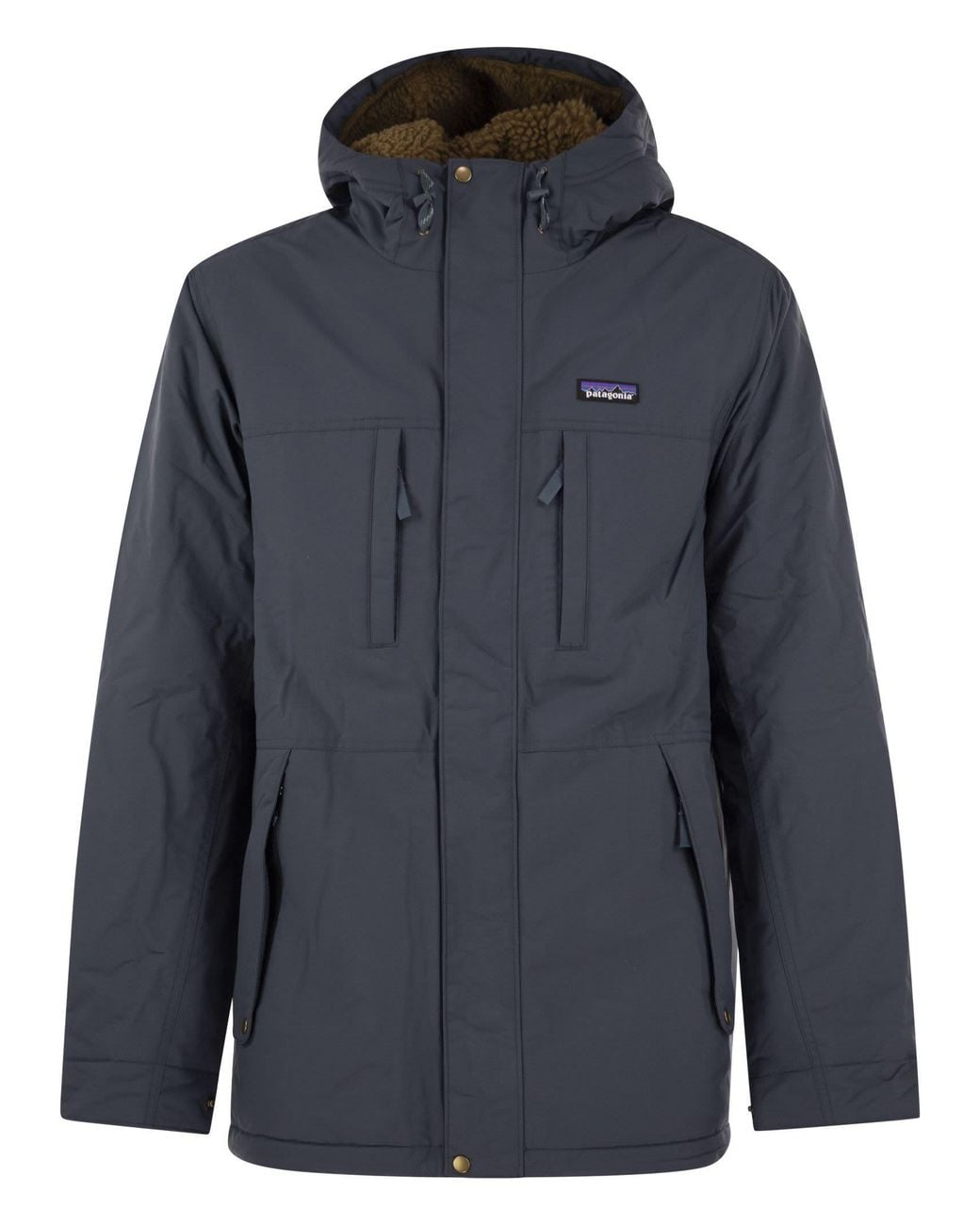 Patagonia Blue Recycled Nylon Hooded Insulated Parka for men