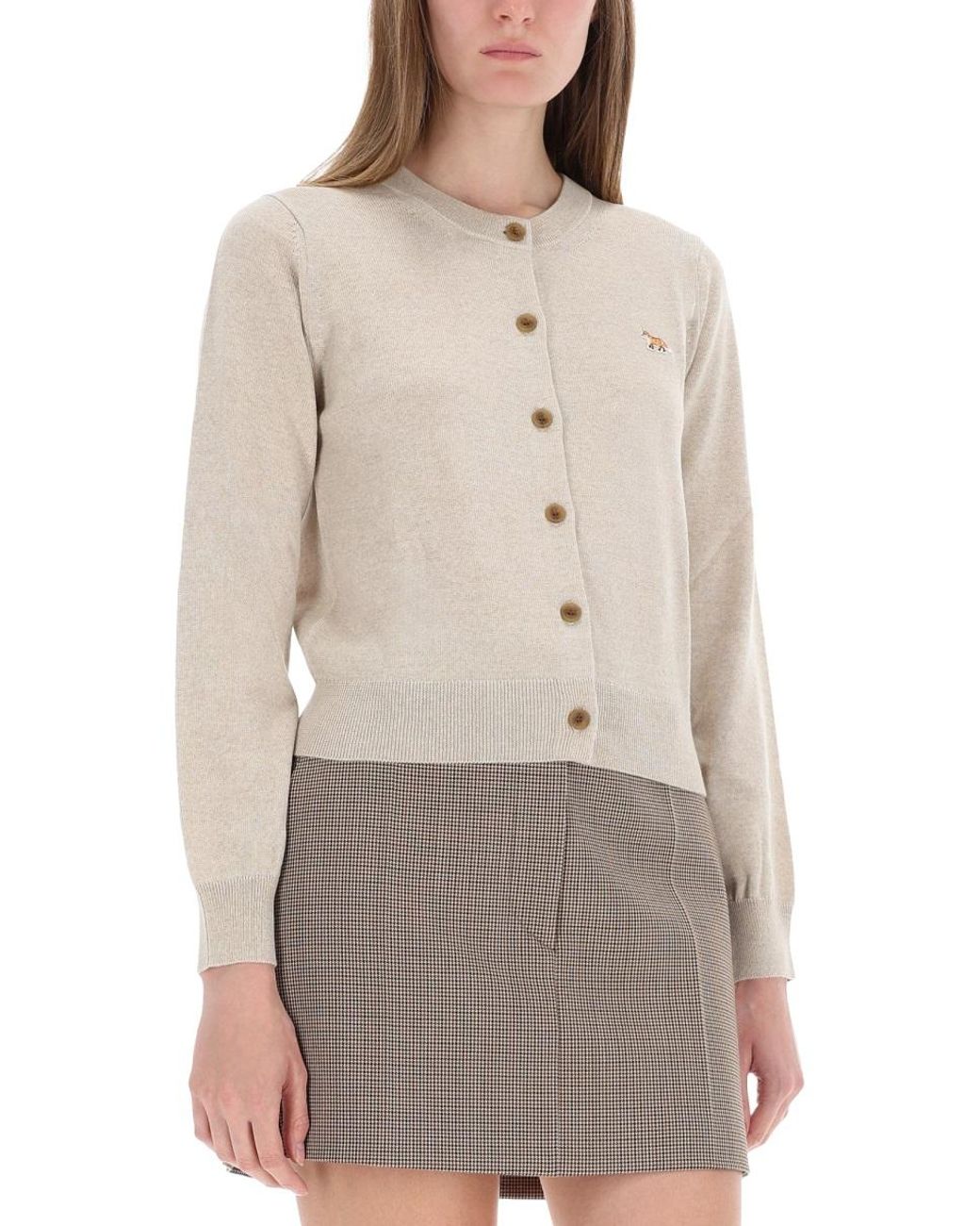 Maison Kitsuné Gray Maison Kitsuné Cardigan "Baby Fox"