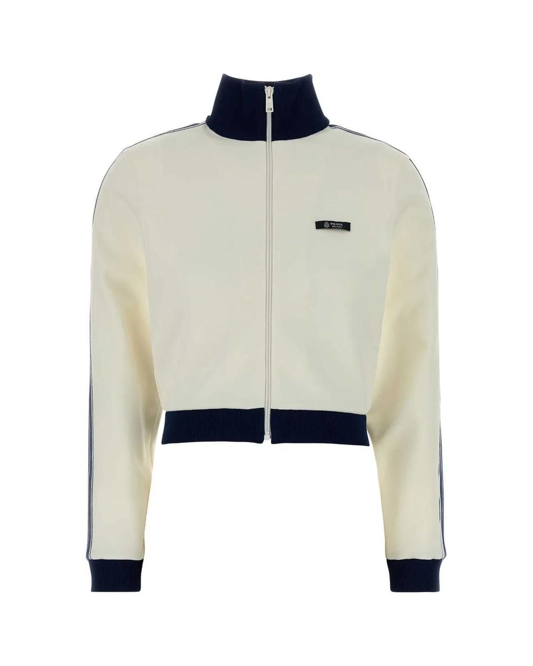 Prada Blue And Zip-Up Logo Jacket