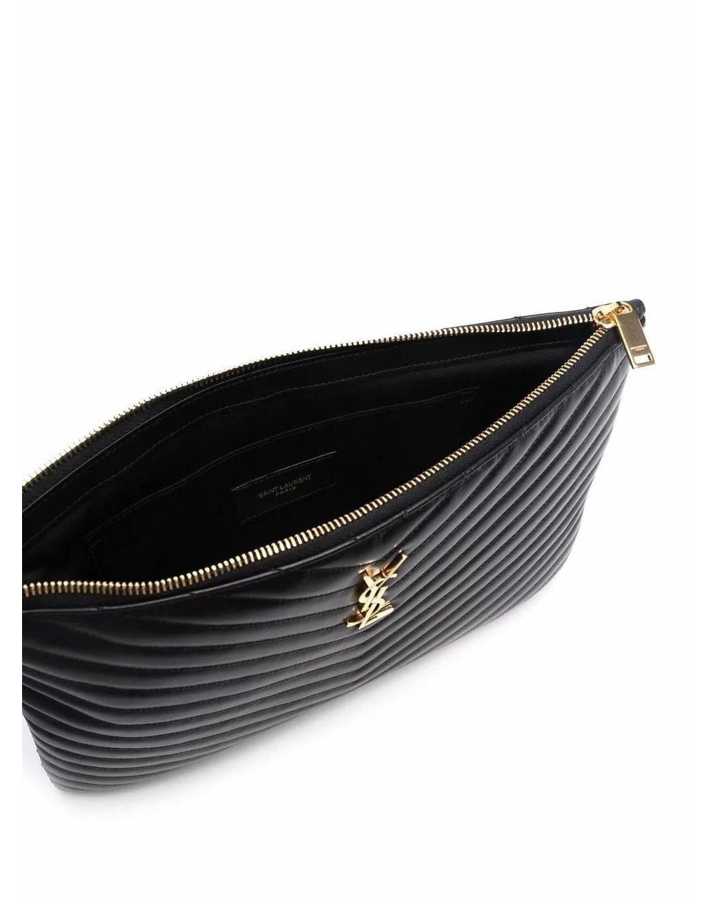 Saint Laurent Black Puoch Per Tablet Cassandre