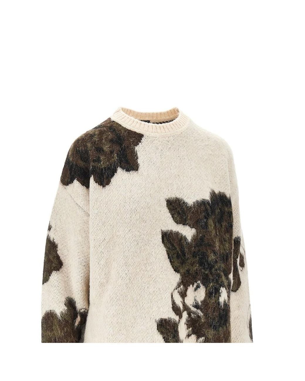 Pinko Natural Jacquard Wool And Alpaca Blend Sweater